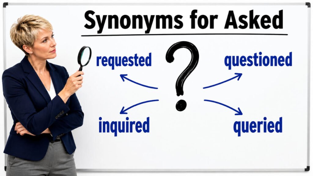 synonyms for asked