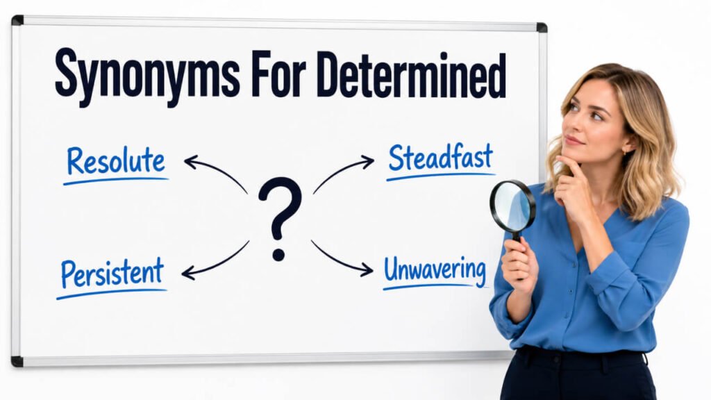 synonyms for determined