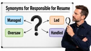 synonyms for responsible for resume