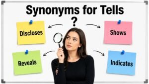 synonyms for tells