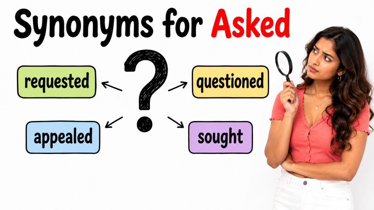 synonyms for asked