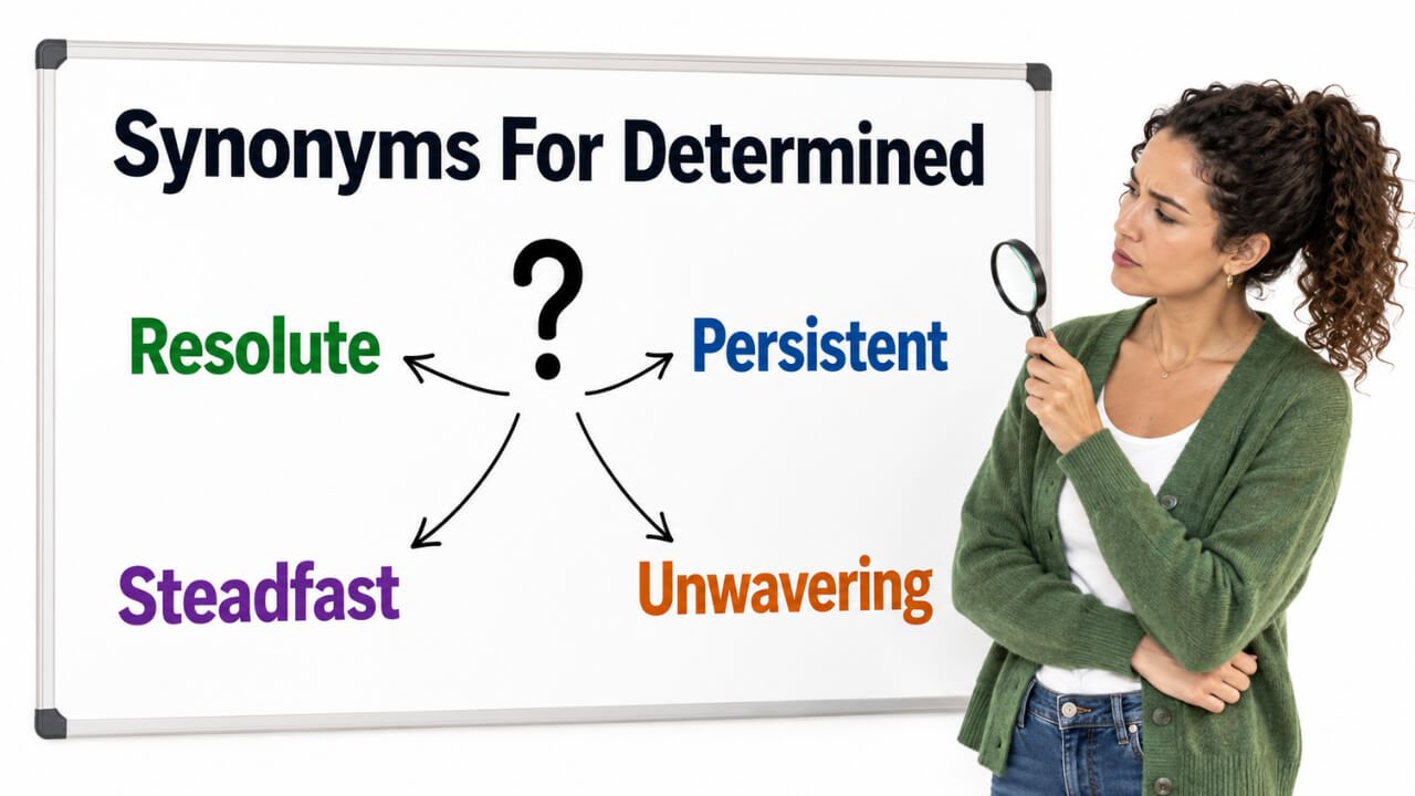 synonyms for determined