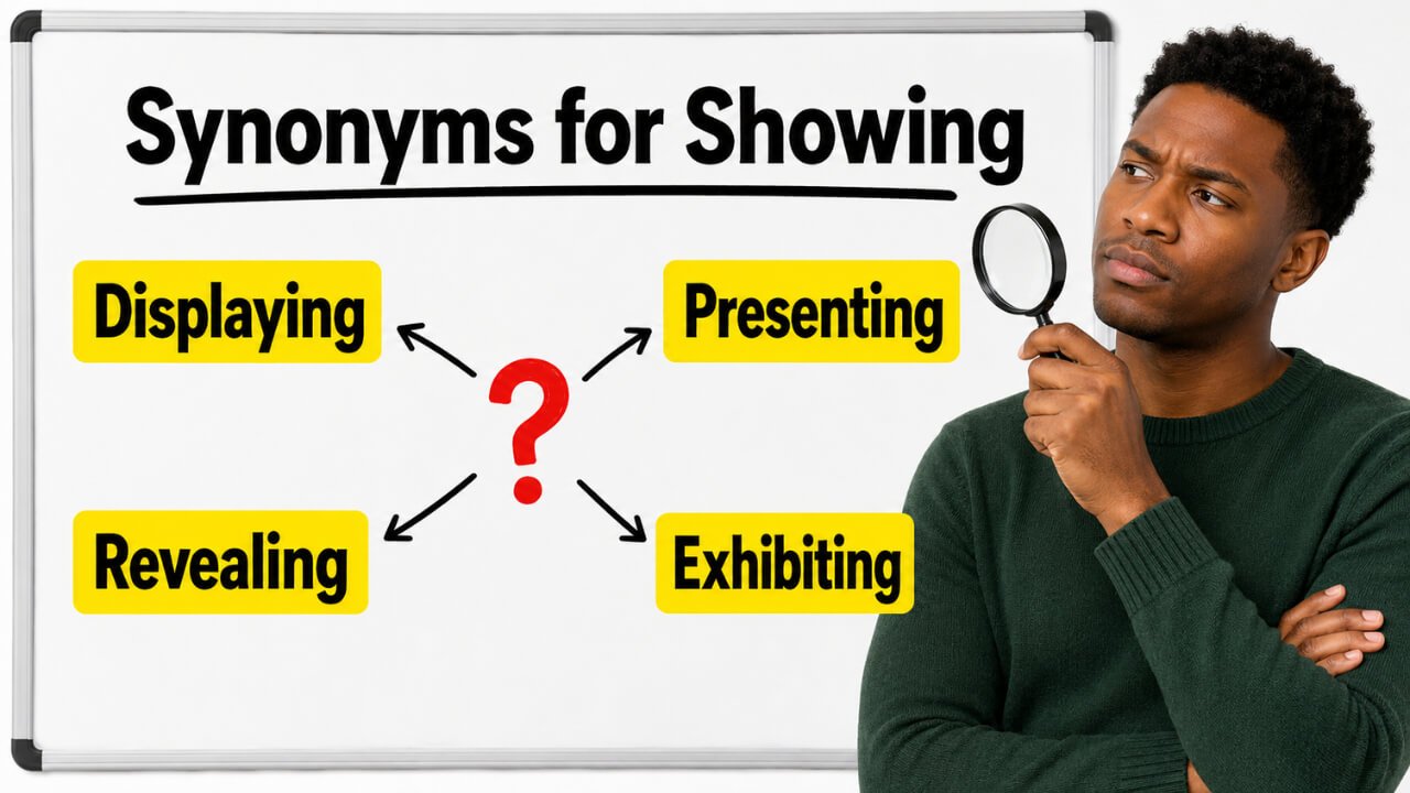 synonyms for showing