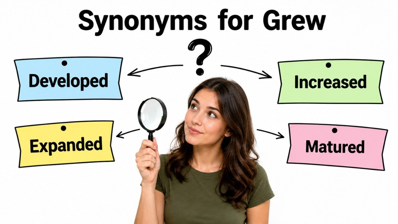 synonyms for grew