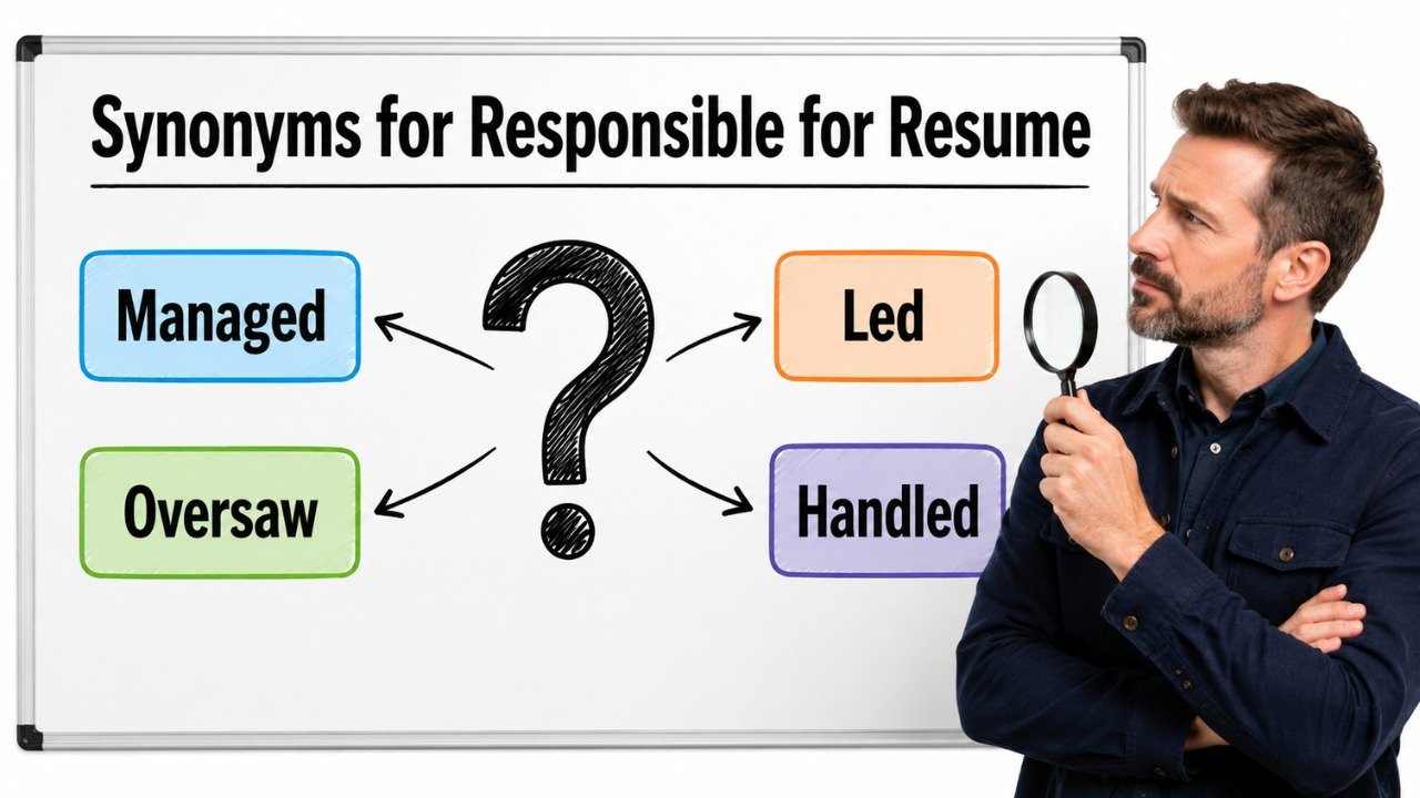 synonyms for responsible for resume